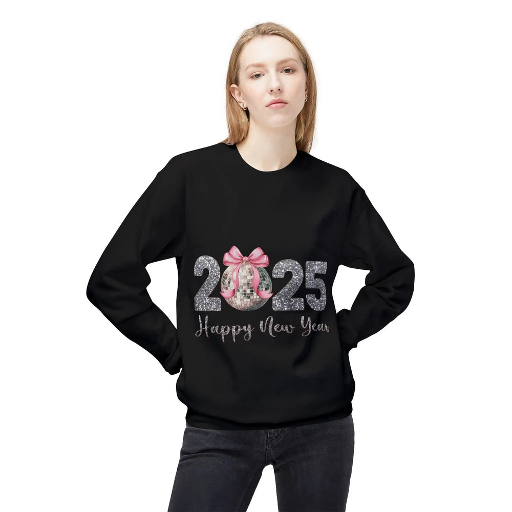 2025 Happy New Year Glitter Crewneck Sweatshirt Printify