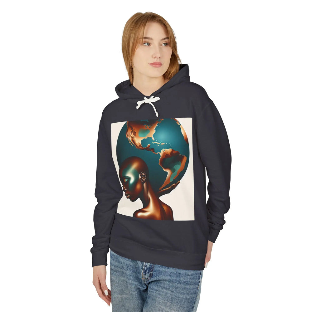 Weight of The World - Global Beauty Unisex Lightweight Hooded Sweatshirt - Earth-Inspired Art Printify