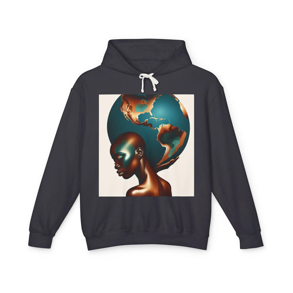 Weight of The World - Global Beauty Unisex Lightweight Hooded Sweatshirt - Earth-Inspired Art Printify