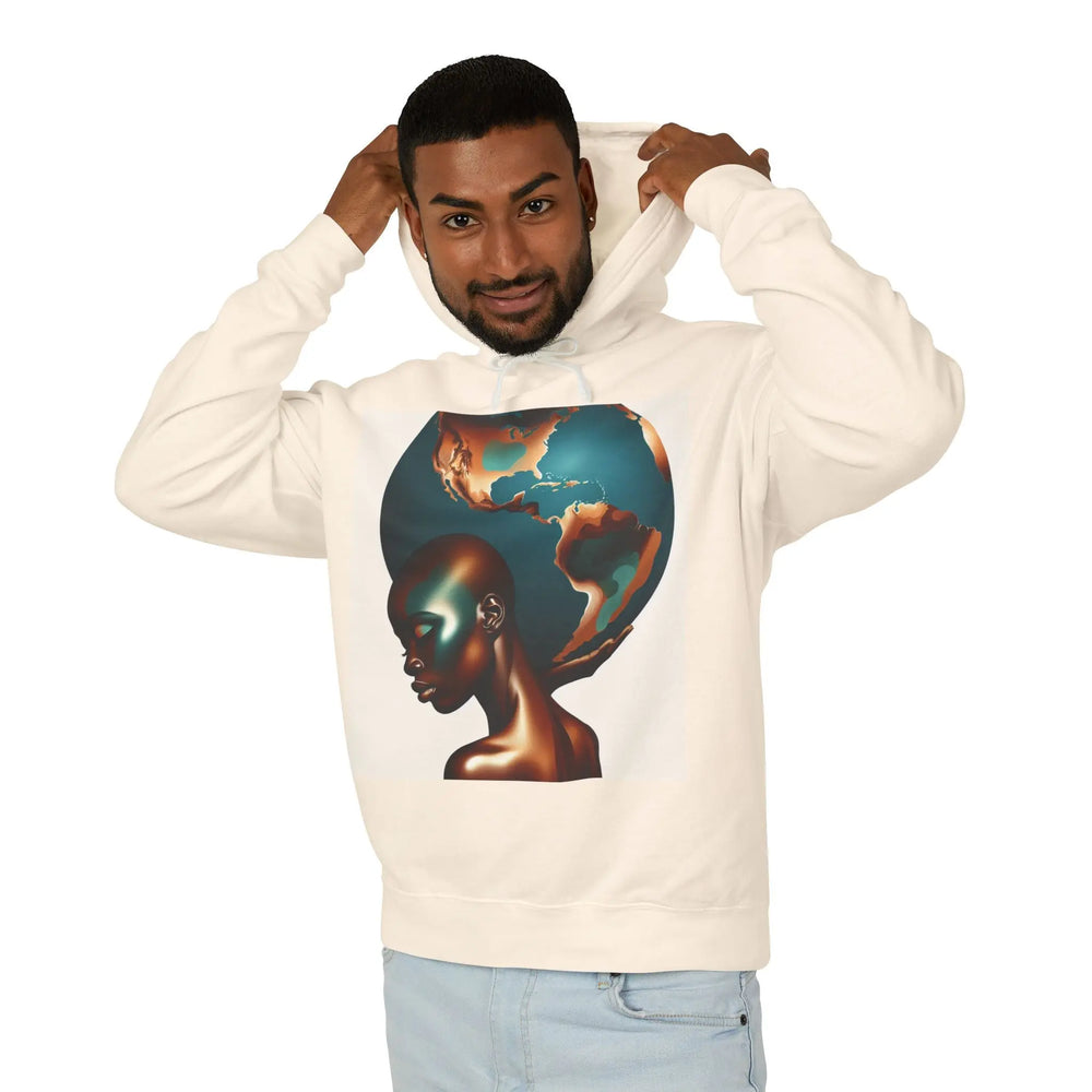 Weight of The World - Global Beauty Unisex Lightweight Hooded Sweatshirt - Earth-Inspired Art Printify