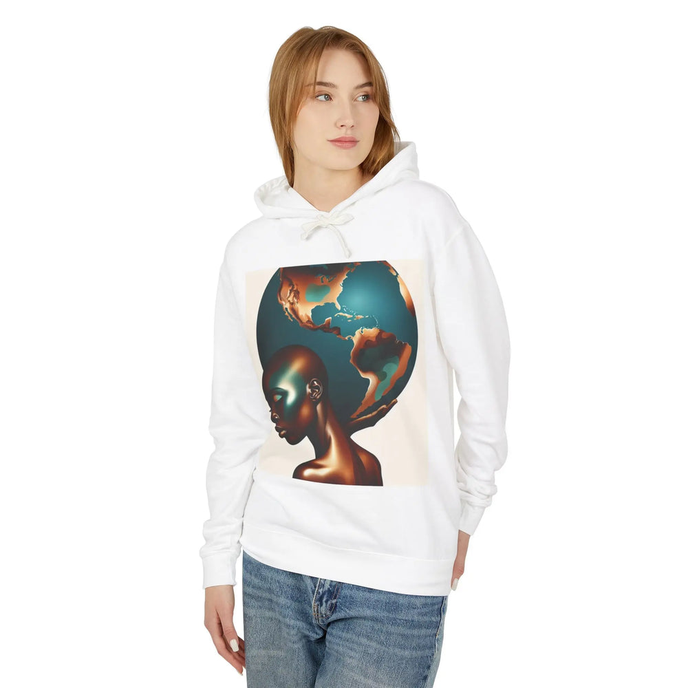 Weight of The World - Global Beauty Unisex Lightweight Hooded Sweatshirt - Earth-Inspired Art Printify