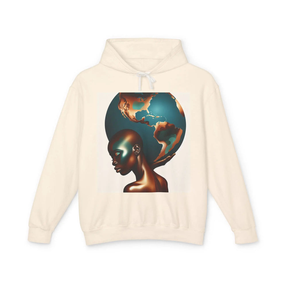 Weight of The World - Global Beauty Unisex Lightweight Hooded Sweatshirt - Earth-Inspired Art Printify