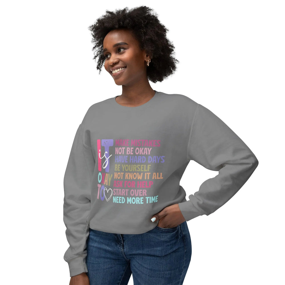 Unisex Crewneck Sweatshirt - "It's Okay to Make Mistakes" Inspirational Design Printify