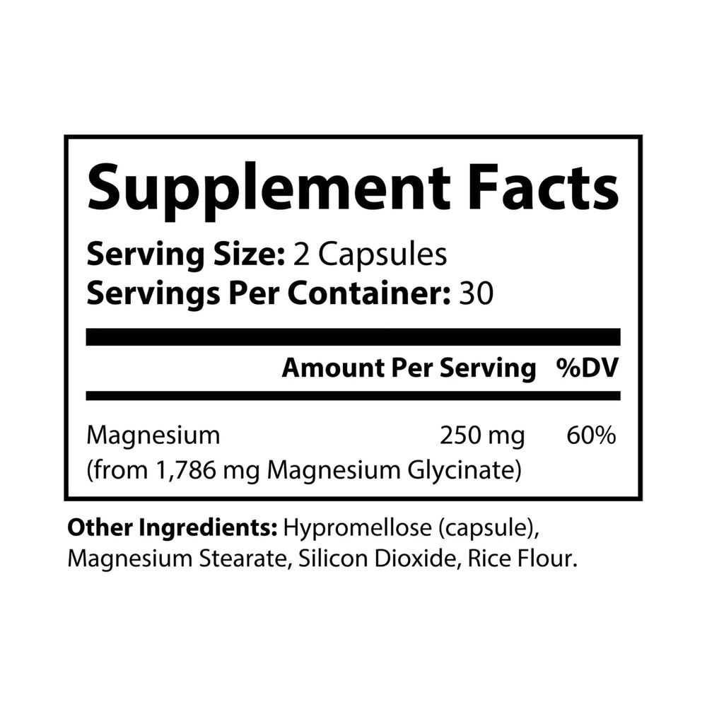 Magnesium Glycinate Supplement (60 Capsules) Printify