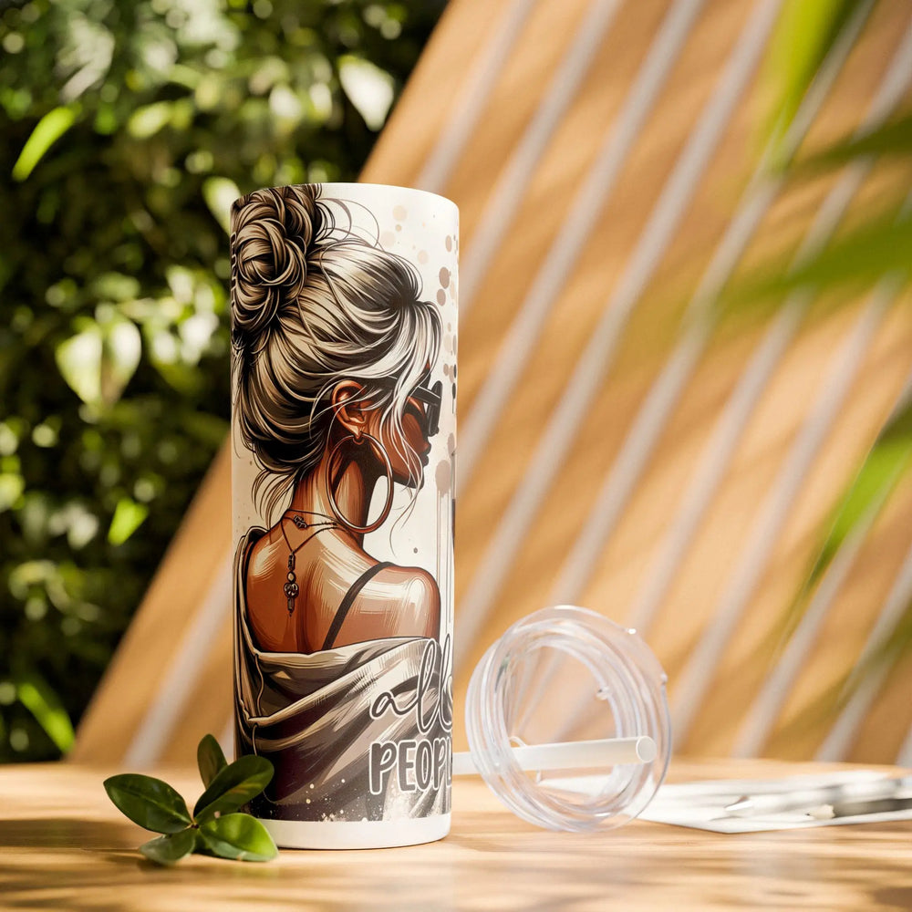 Stylish 20oz Skinny Tumbler with Straw - 'Nope, Not Today' Design for Trendsetters Printify