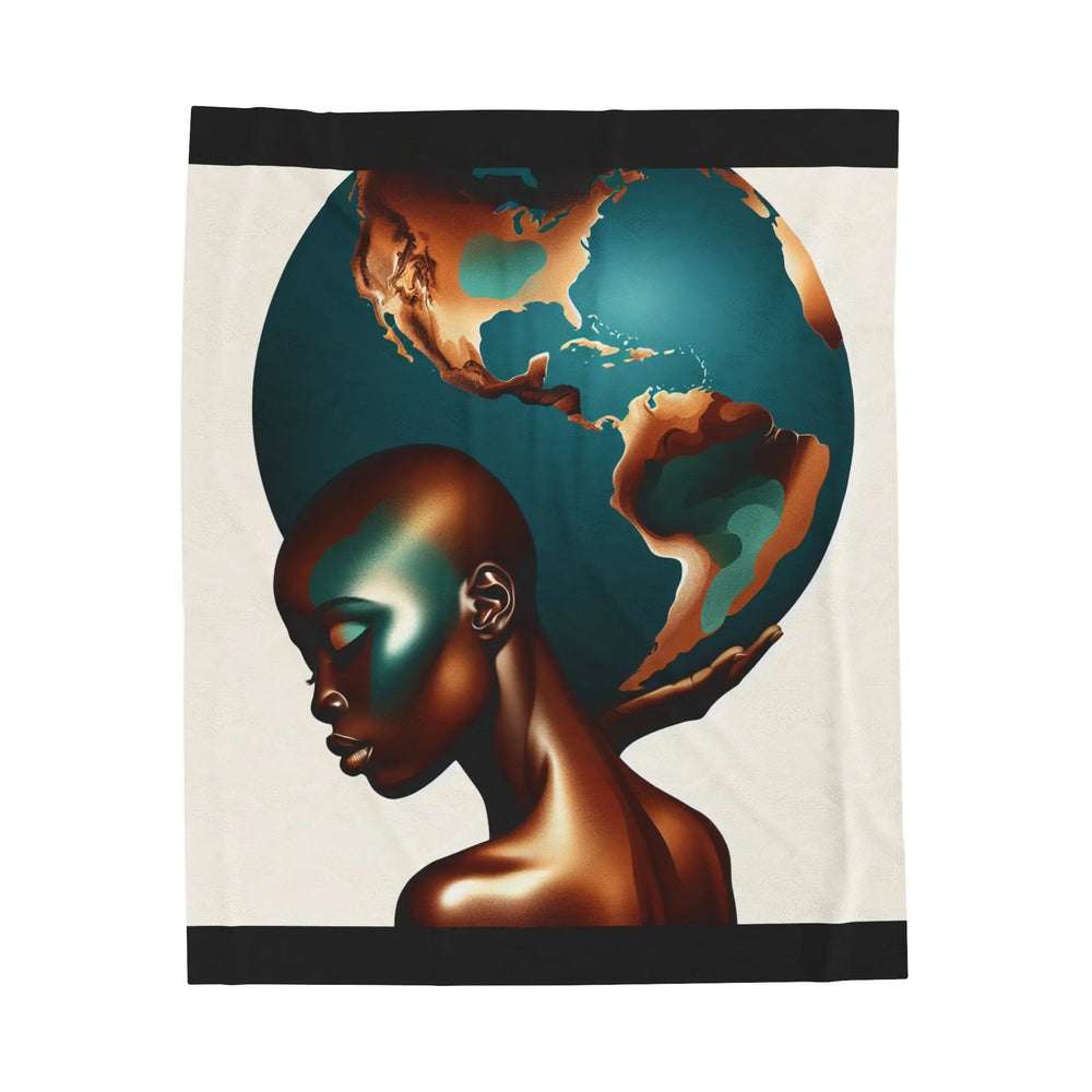 Weight of The World - Worldly Elegance Velveteen Plush Blanket - Cozy Home Decor Printify