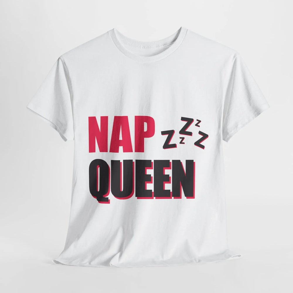 Nap Queen Unisex Heavy Cotton Tee - Comfy Casual T-Shirt for Nap Lovers Printify