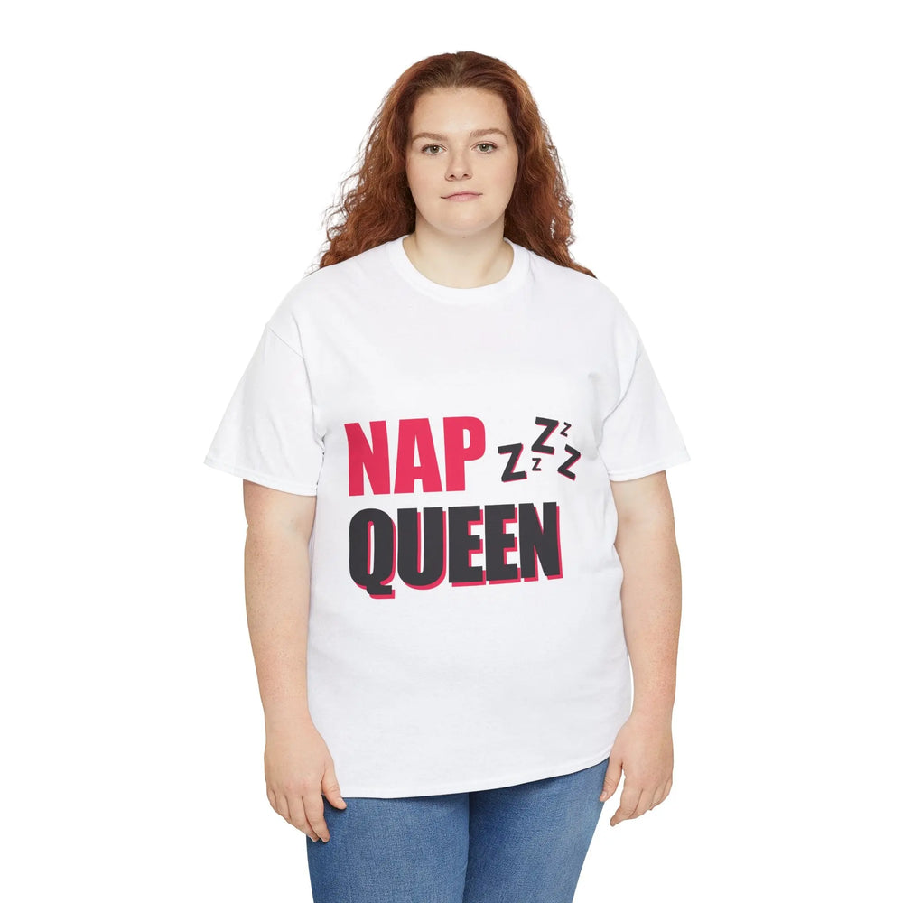 Nap Queen Unisex Heavy Cotton Tee - Comfy Casual T-Shirt for Nap Lovers Printify