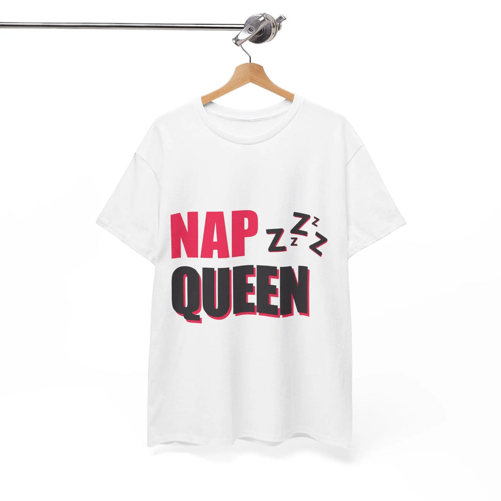 Nap Queen Unisex Heavy Cotton Tee - Comfy Casual T-Shirt for Nap Lovers Printify