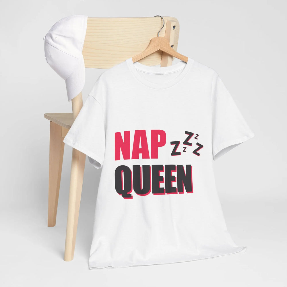 Nap Queen Unisex Heavy Cotton Tee - Comfy Casual T-Shirt for Nap Lovers Printify