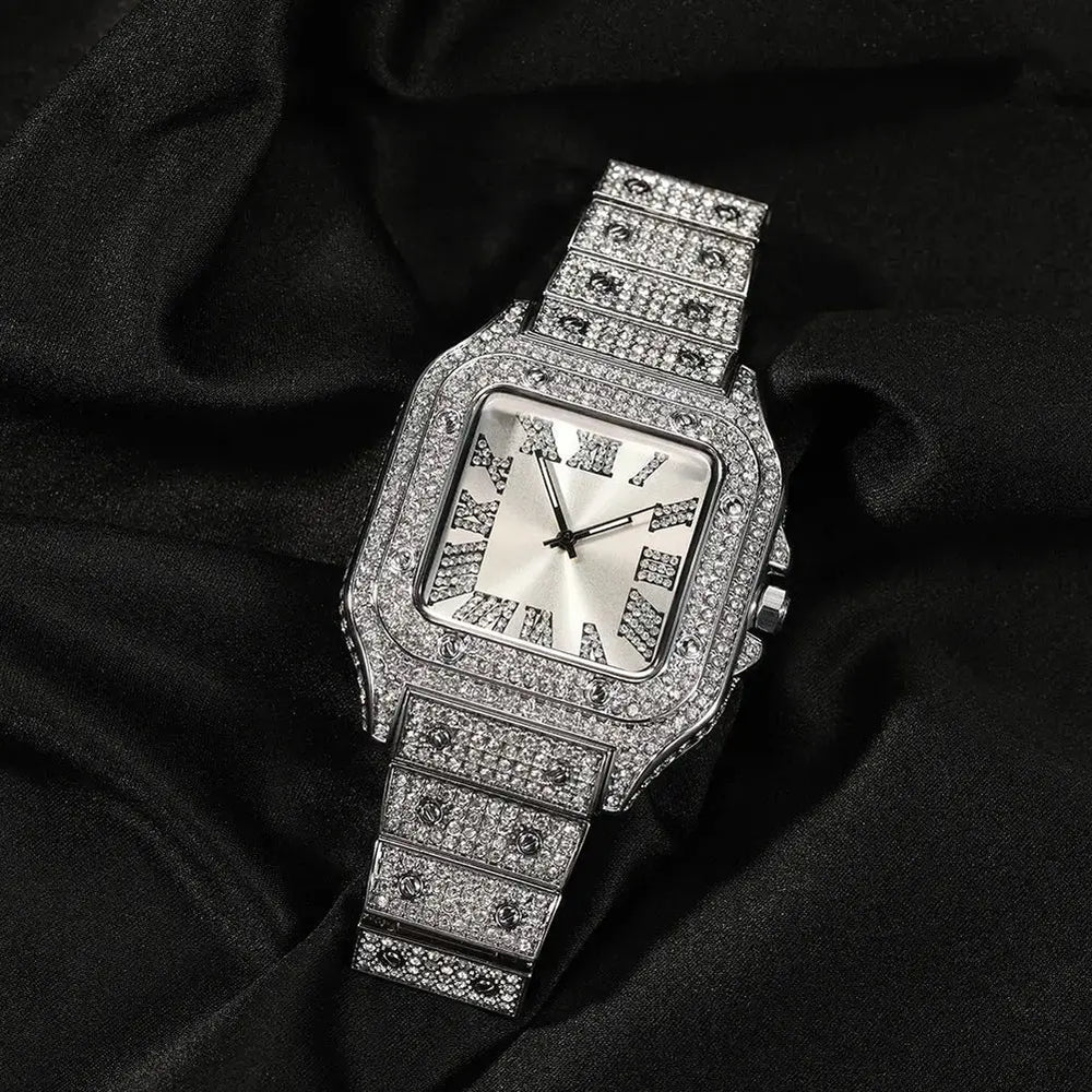 Square, Blue, Black or White Faced, Iced Out, Two Tone, Gold or Silver Luxury Watches For Men and Women Yiwu Uwin-ALI