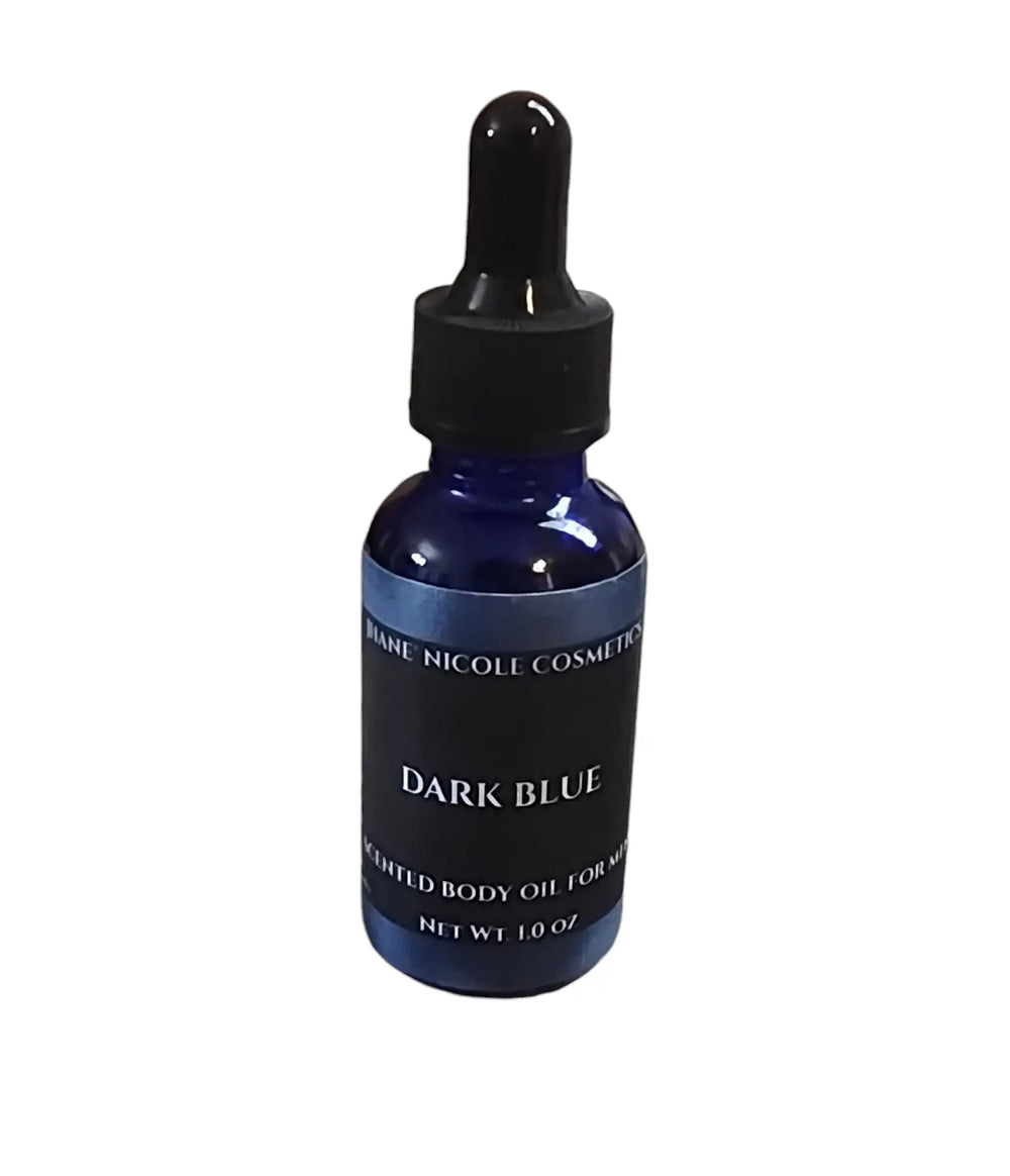 Dark Blue Scented Body Oil for Men Jhane' Nicole Cosmetics