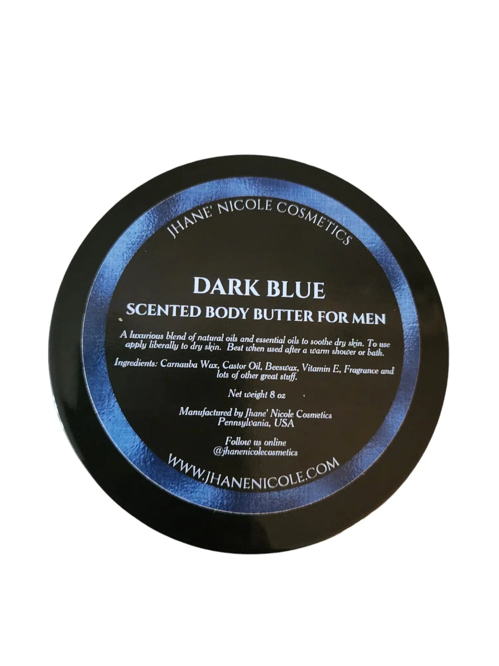 Dark Blue Scented Body Butter for Men Jhane' Nicole Cosmetics