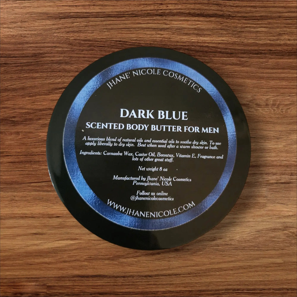 Dark Blue Scented Body Butter for Men Jhane' Nicole Cosmetics