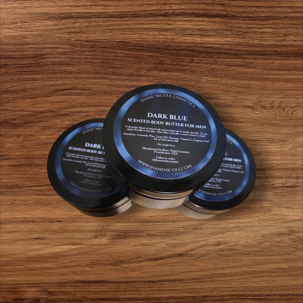 Dark Blue Scented Body Butter for Men Jhane' Nicole Cosmetics