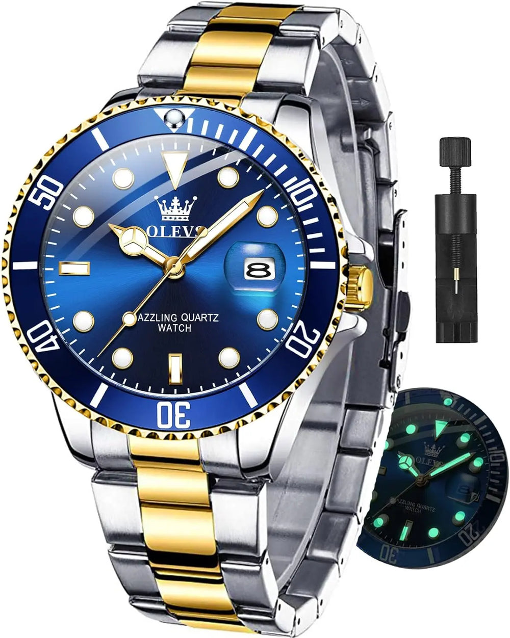 OLEVS Watches for Men with Date Luxury Big Face Waterproof Men's Wristwatch OLEVS Store-AMA