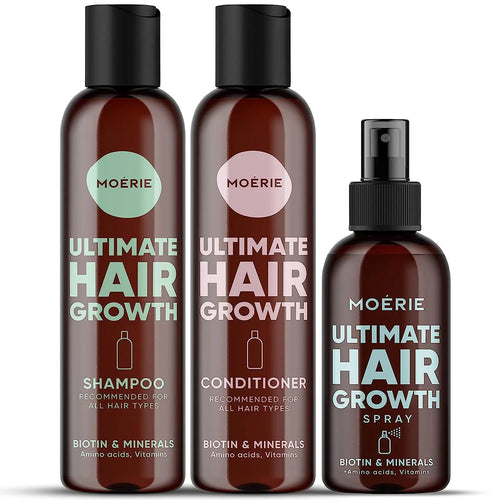 Moerie Mineral Shampoo and Conditioner Plus Hair Growth Spray Set Jhane' Nicole-AMA