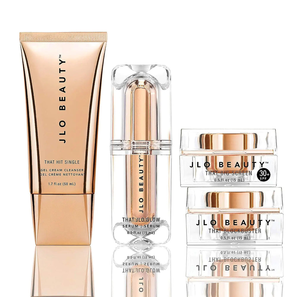 JLO BEAUTY That JLo Essentials Kit | Includes Serum, Cleanser, Cream and Broad Spectrum SPF, Gently Tightens, Brightens, Protects & Hydrates Skin Jhane' Nicole