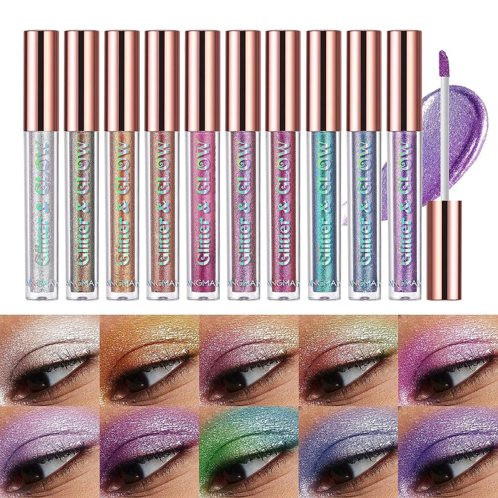 10 Colors Liquid Glitter  Eye Shadow Set Jhane' Nicole-AMA