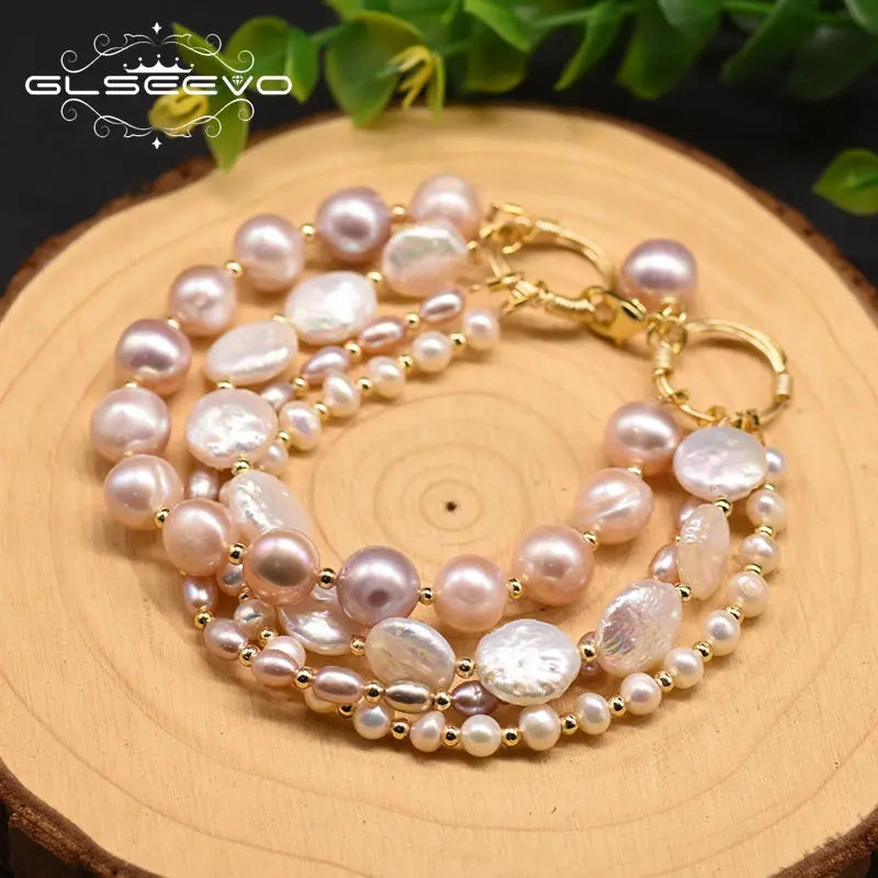 Natural Freshwater Pearl Multilayer Bracelet Jhane' Nicole Cosmetics