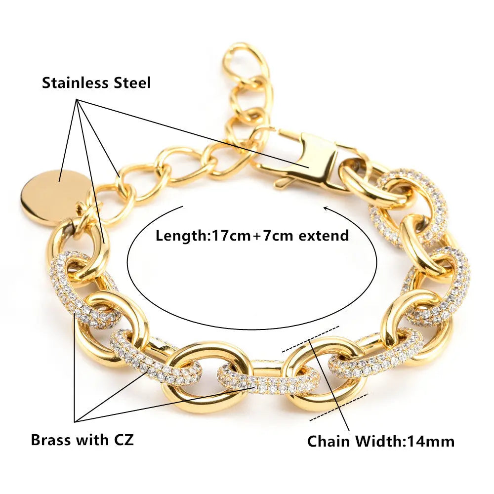 Oval Zircon Charm Diamond Bracelet for Women Jhane' Nicole Cosmetics