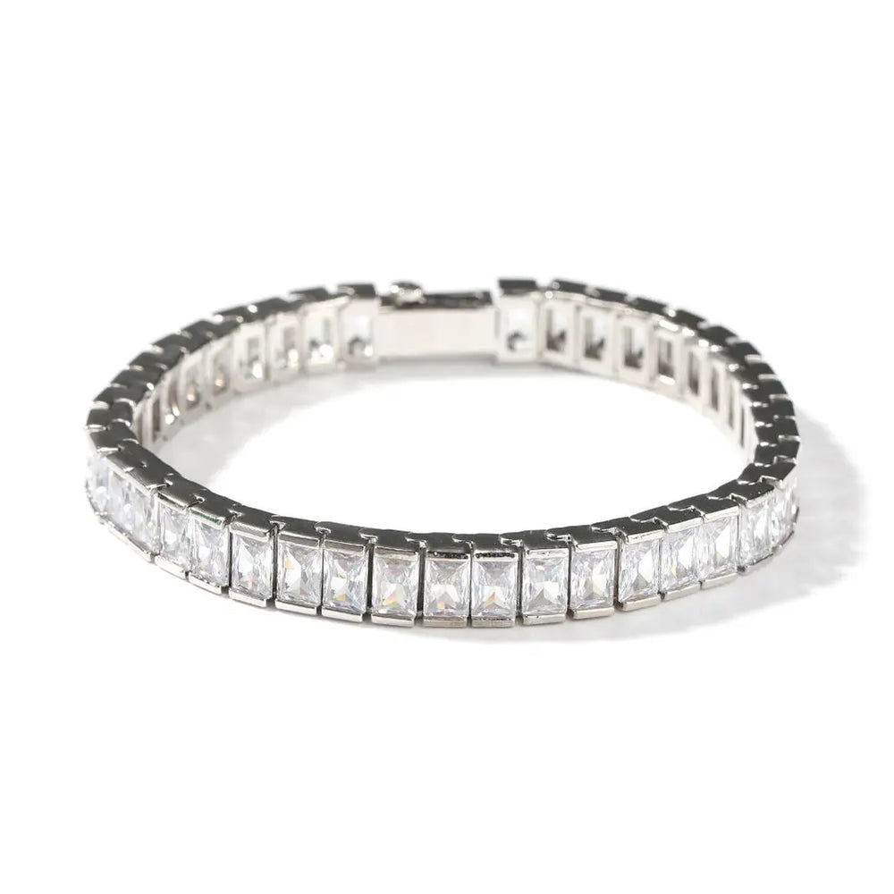 Blue CZ Princess Cut Tennis Bracelet Jhane' Nicole Cosmetics-Yiwu Uwin