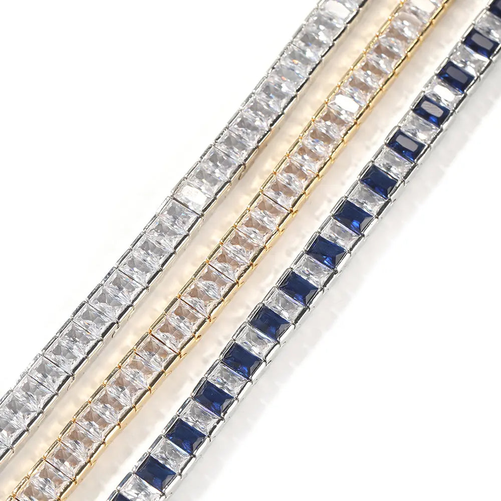 Blue CZ Princess Cut Tennis Bracelet Jhane' Nicole Cosmetics-Yiwu Uwin