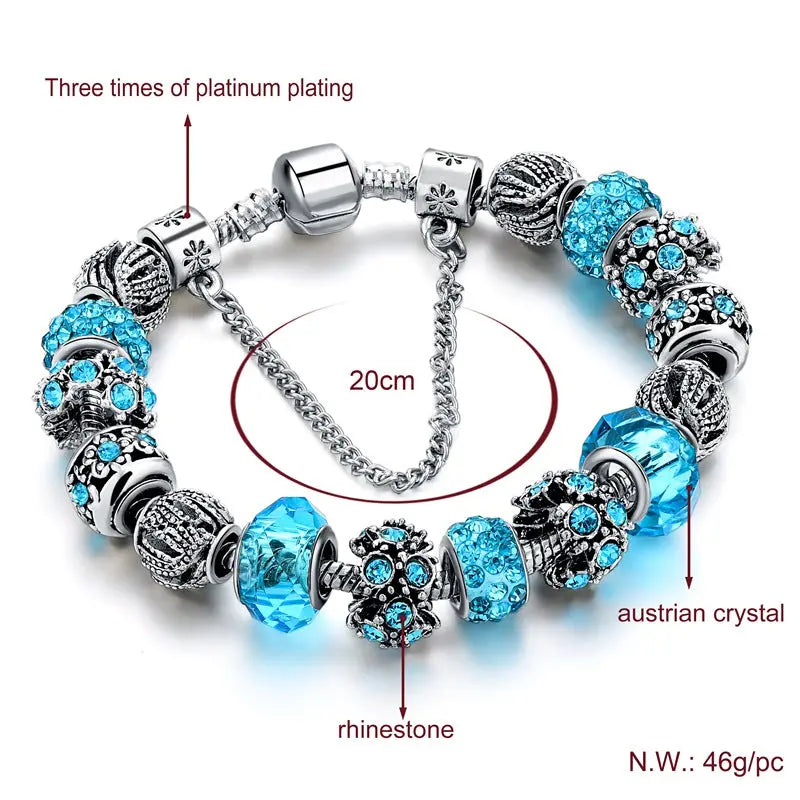 Charm Bracelet Austrian Rhinestone Jhane' Nicole Cosmetics