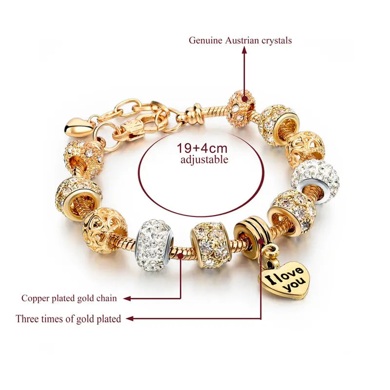 Charm Bracelet Austrian Rhinestone Jhane' Nicole Cosmetics