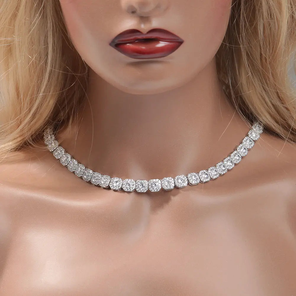 9mm Square Micro Pave Cubic Zircon Tennis Chain Jhane' Nicole Cosmetics