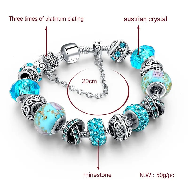 Charm Bracelet Austrian Rhinestone Jhane' Nicole Cosmetics