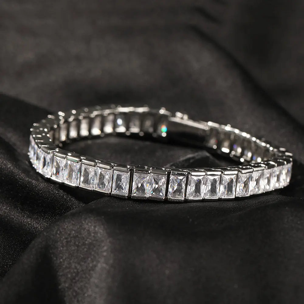 Blue CZ Princess Cut Tennis Bracelet Jhane' Nicole Cosmetics-Yiwu Uwin