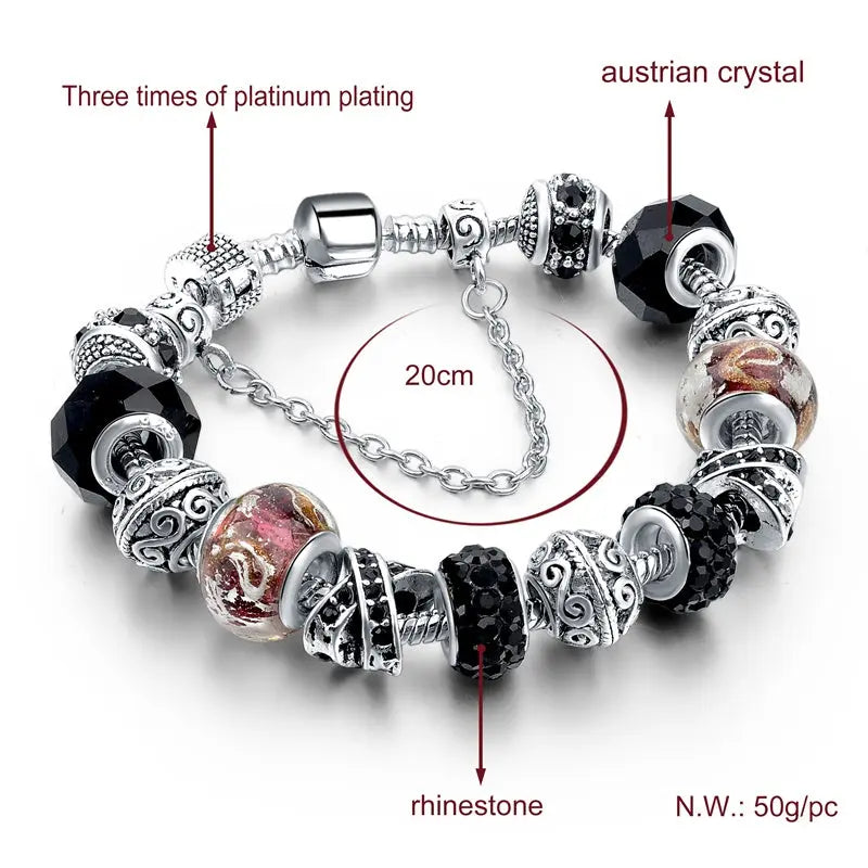 Charm Bracelet Austrian Rhinestone Jhane' Nicole Cosmetics