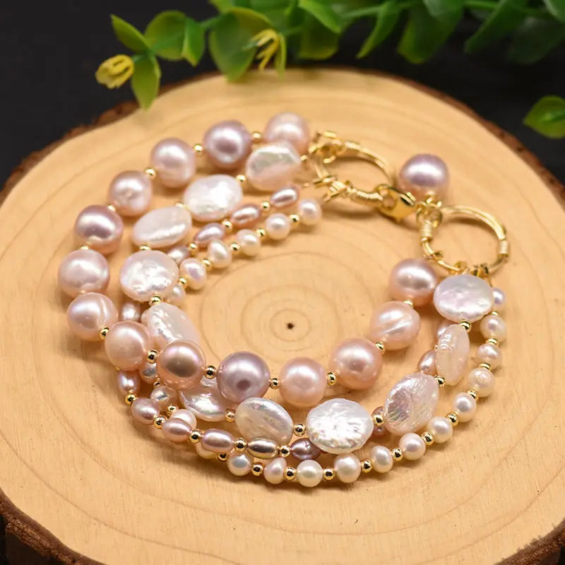 Natural Freshwater Pearl Multilayer Bracelet Jhane' Nicole Cosmetics